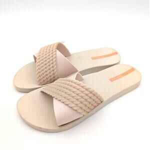 Ipanema Street II Crisscross Strap Slide Sandal Women's Beige Size US9 EU40